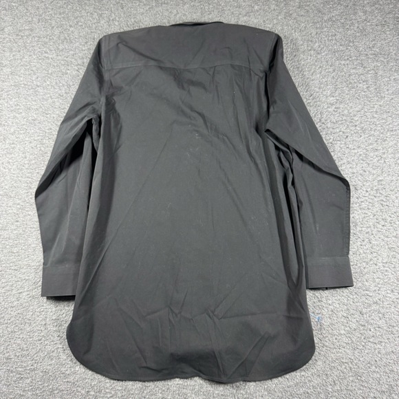 Foxcroft Non-Iron Tunic Shirt Womens 14 Black Collared Button Down Professional - Picture 6 of 6